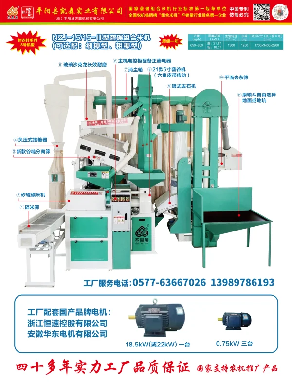 NZJ-15/15-lll型礱碾組合米機（可選配：細糠型、粗糠型）