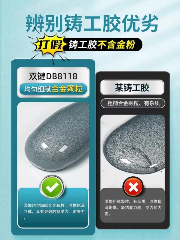 雙鍵鑄工膠 DB8118強(qiáng)度高金屬修補(bǔ)劑焊接AB膠 氣孔砂眼麻坑修復(fù)膠