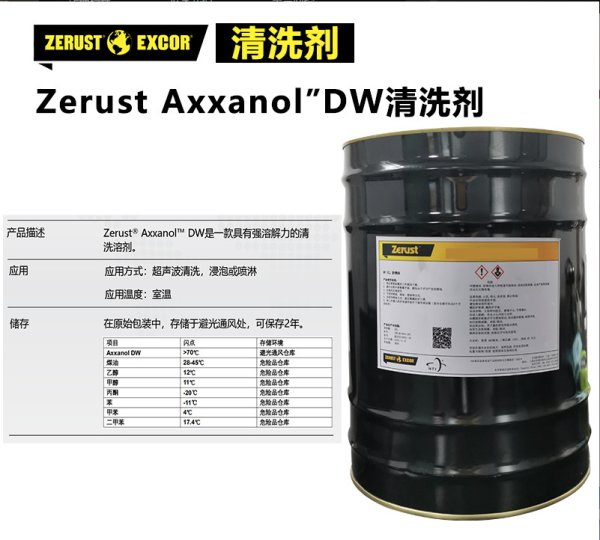 北美防銹 Zerust 溶劑清洗劑Axxanol DW 透明有機(jī)溶劑