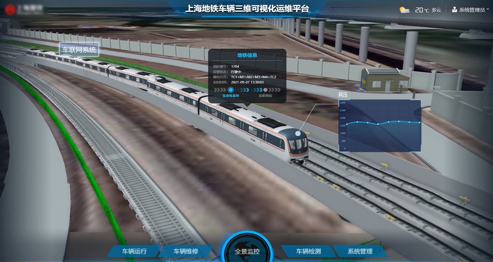 某城市地铁车辆三维可视化运维平台