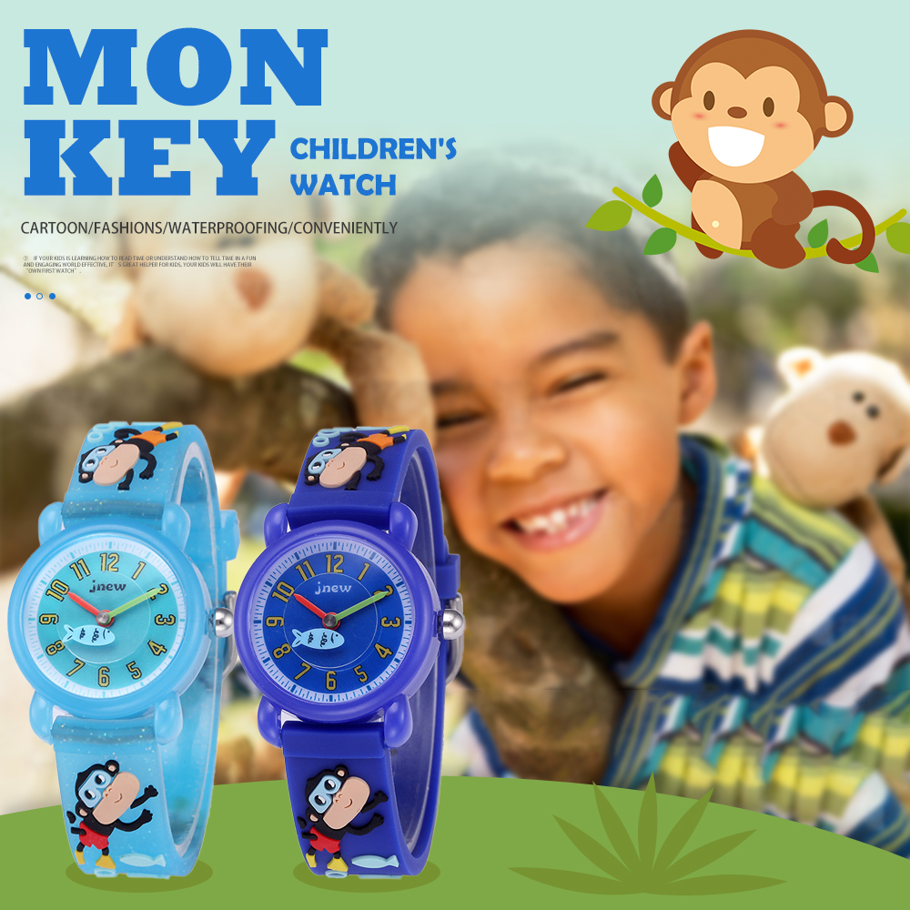 cartoon little monkey kids quartz watch