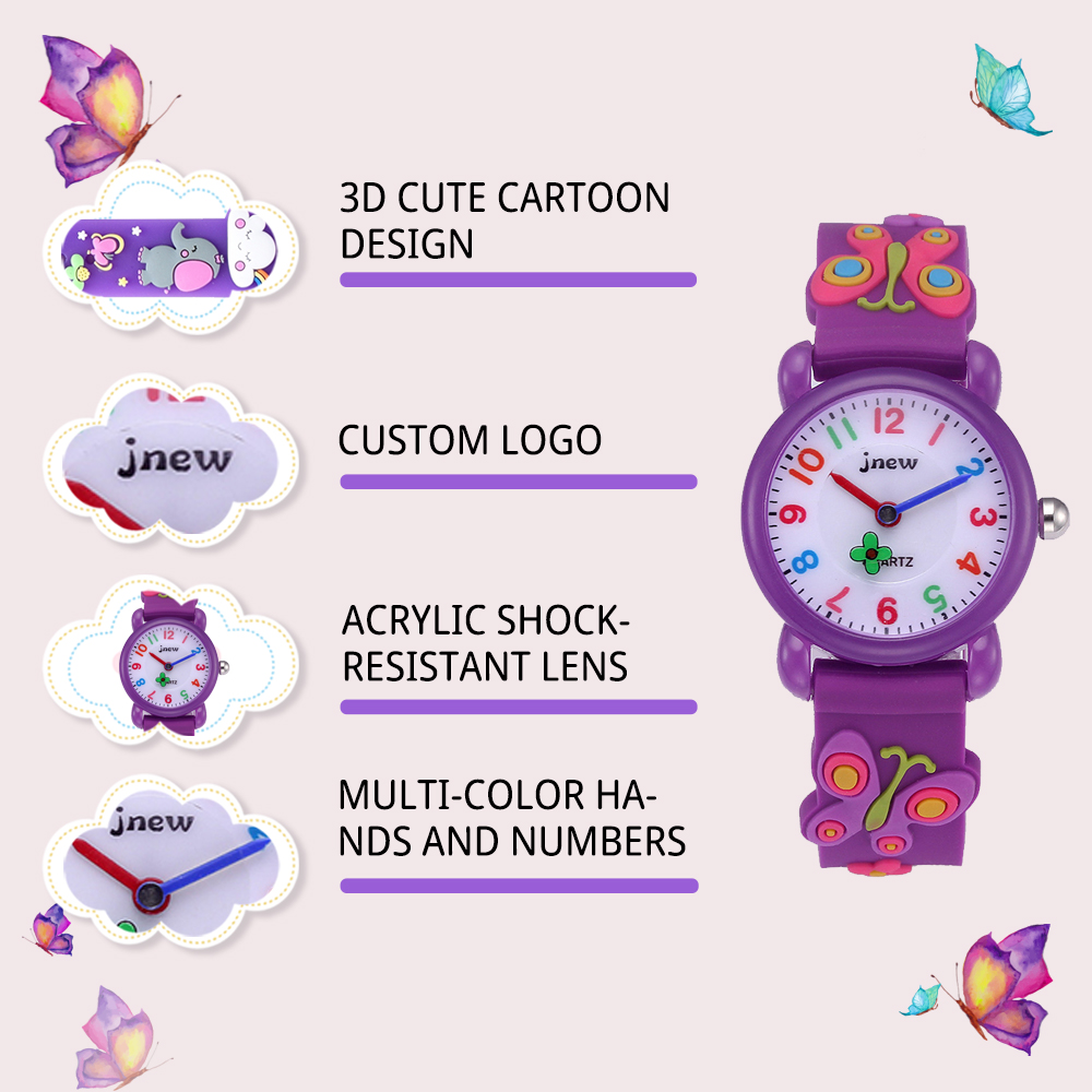 purple butterfly girls quartz watch