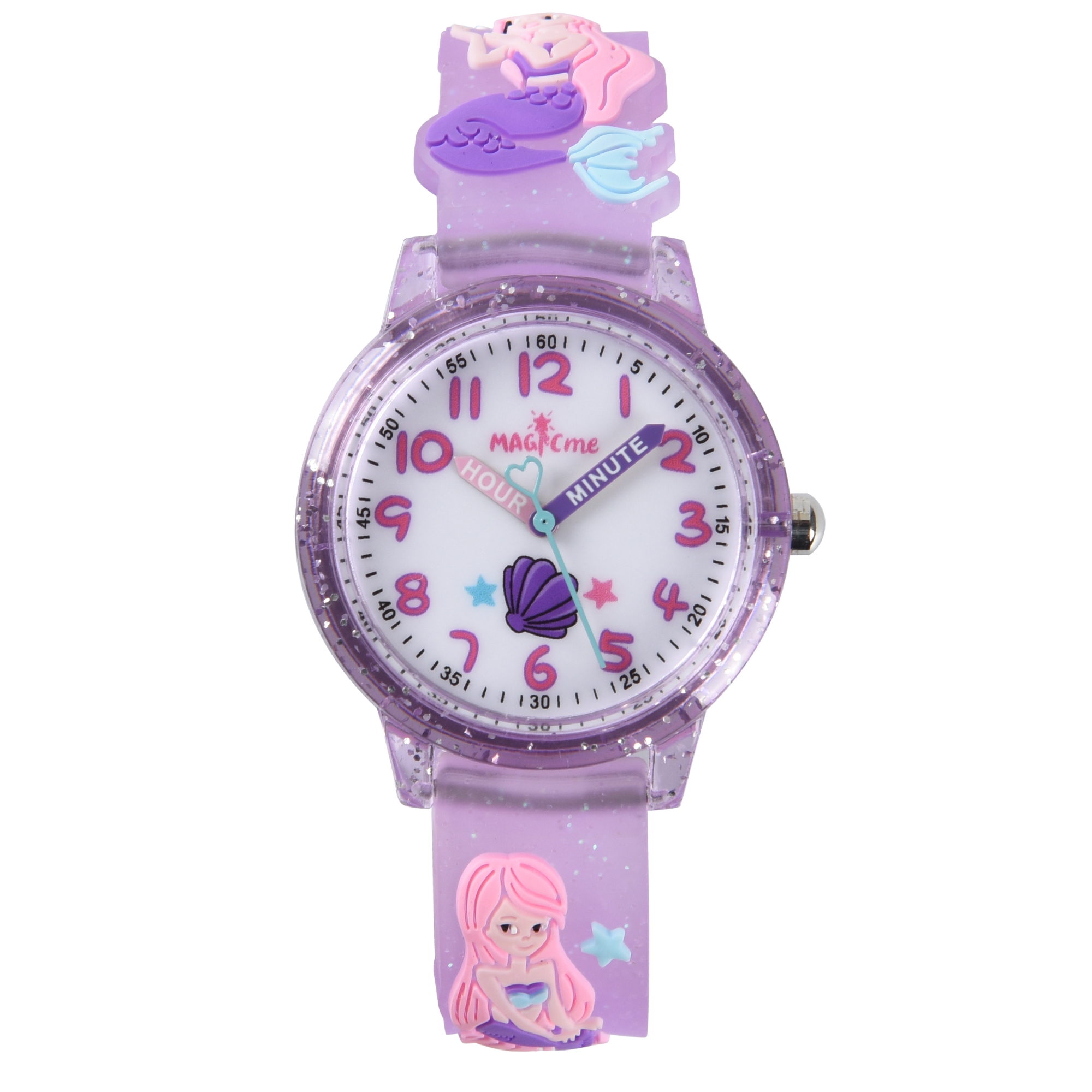 kids mermaid mussel princess quartz watch