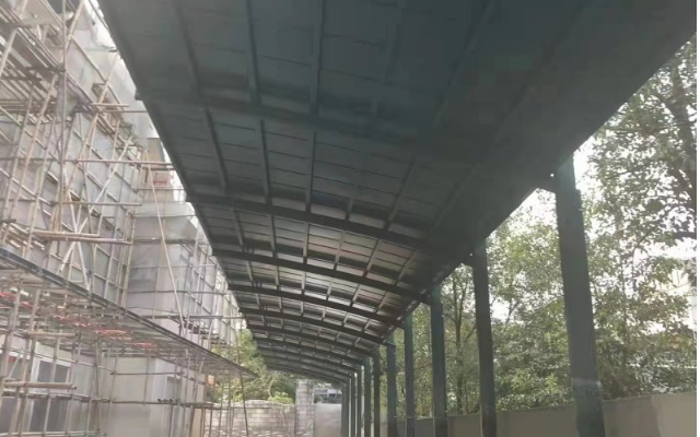 拉杆型车棚铝合金 广东蔚蓝新型建材供应