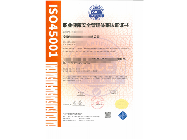 医疗业ISO45001认证大概多少钱 广州中京认证供应