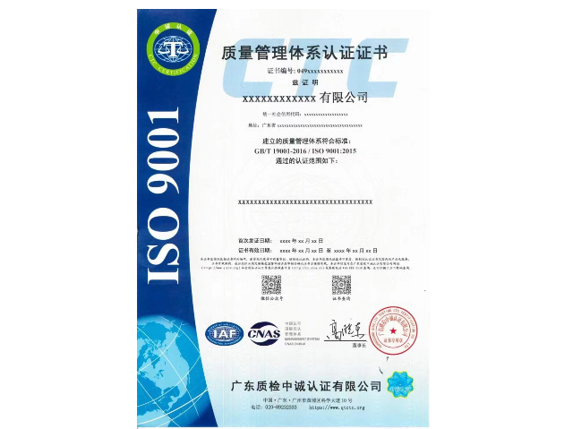中小公司ISO认证指导 广州中京认证供应
