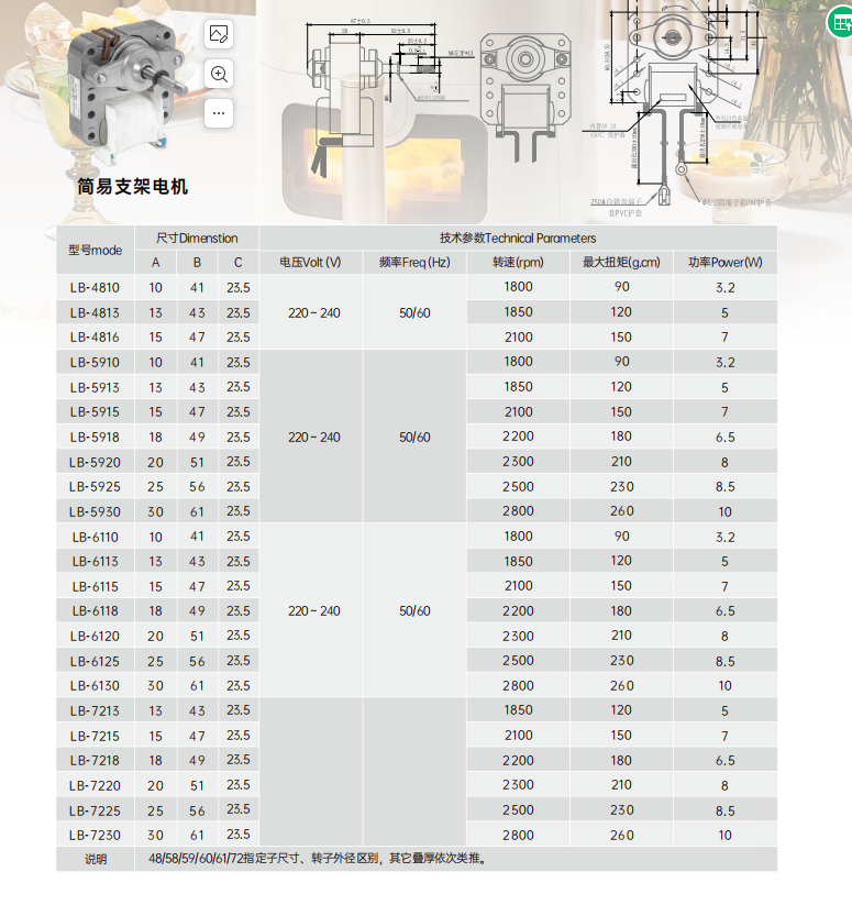 循環(huán)扇電機(jī)