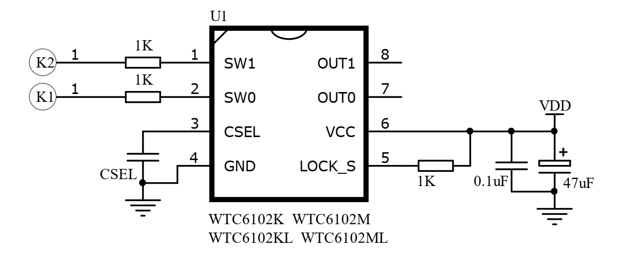 WTC6102K---2鍵電容式觸摸IC