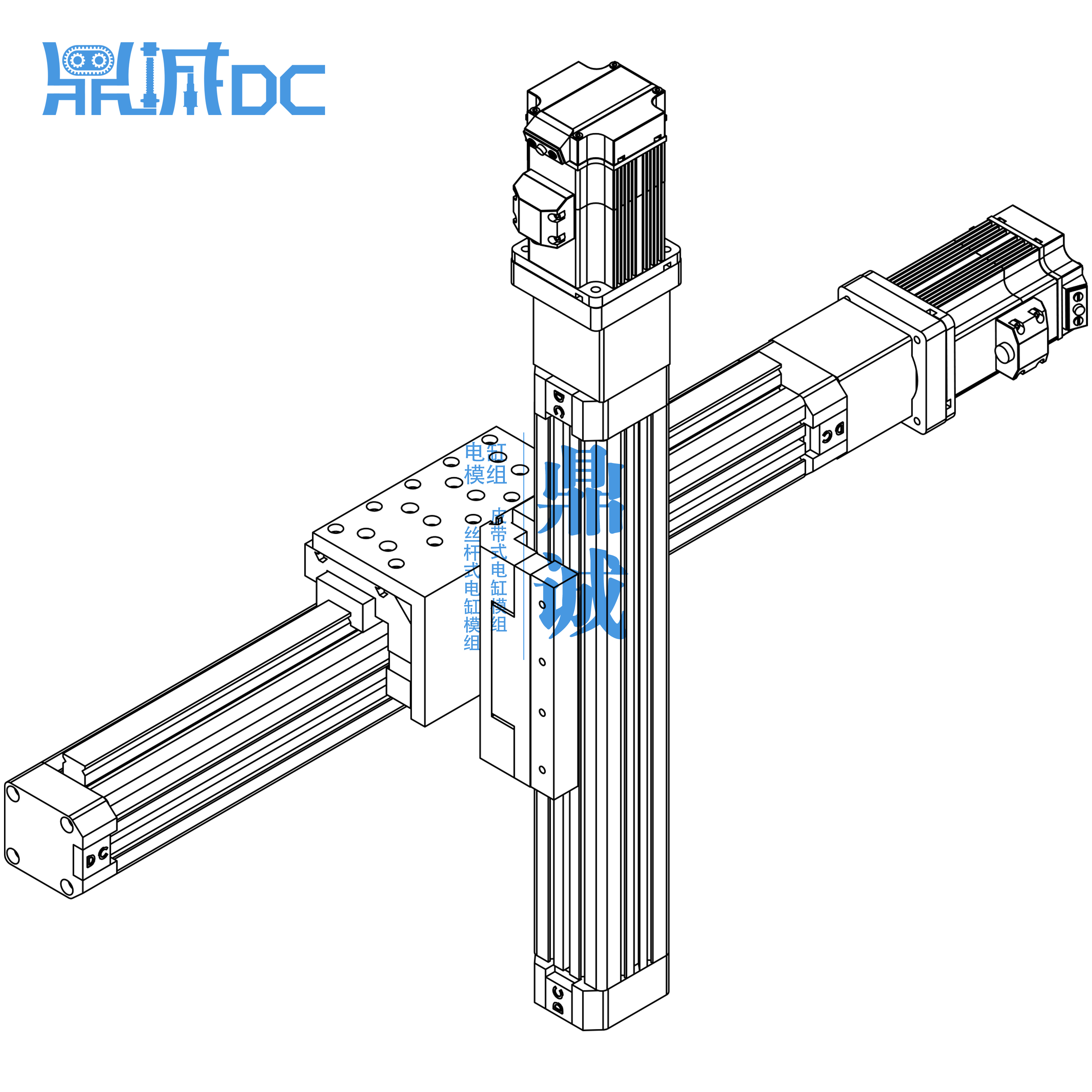 電動(dòng)滑臺(tái) 十字組合絲桿電動(dòng)滑臺(tái)模組DC45/64-行程-SP-EG