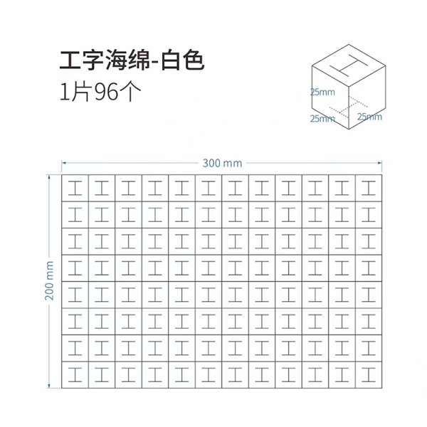 工字形育苗海綿96顆/片