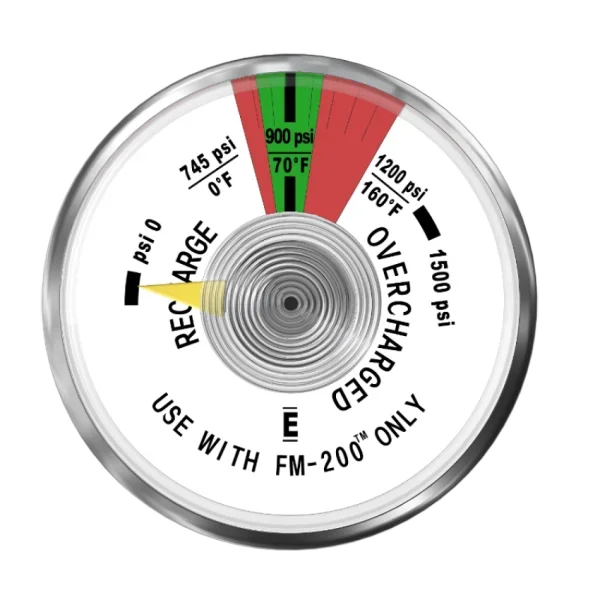 fixed fire suppression pressure gauge
