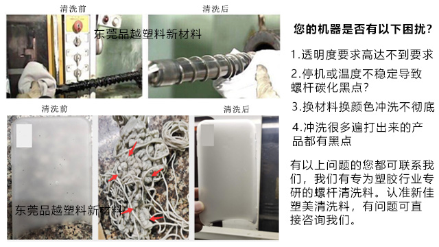 江苏黑点积碳螺杆清洗剂采购 东莞市品越塑料供应