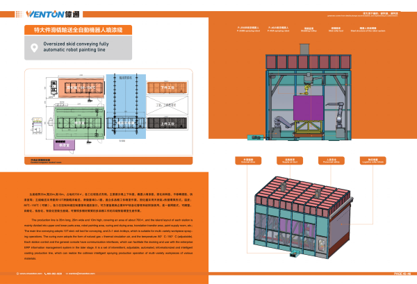 特大件滑橇輸送全自動(dòng)機(jī)器人噴漆線