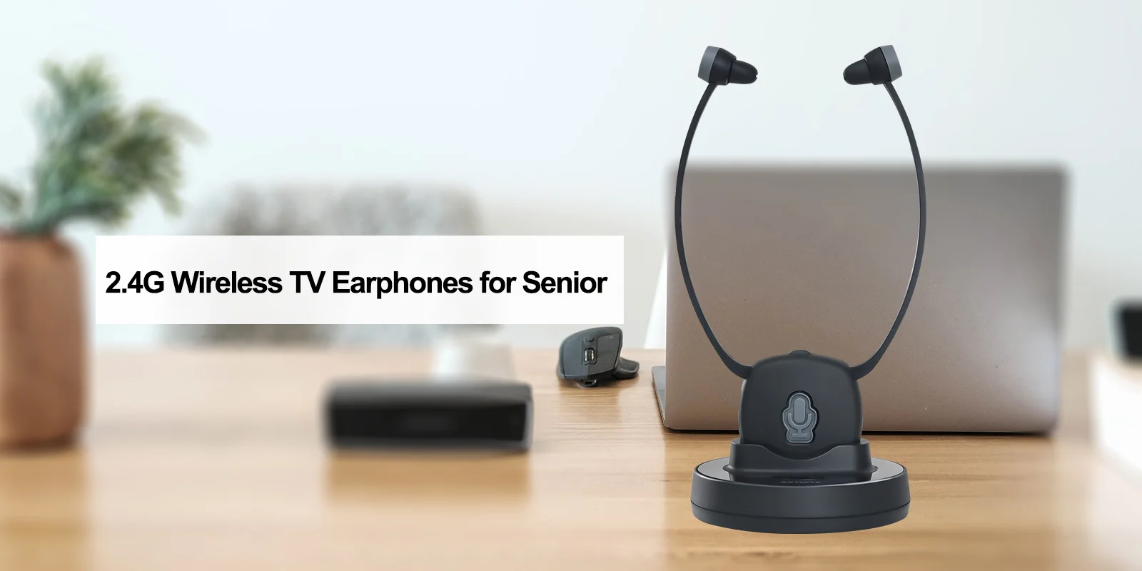 2.4G wireless TV headphone for seniors