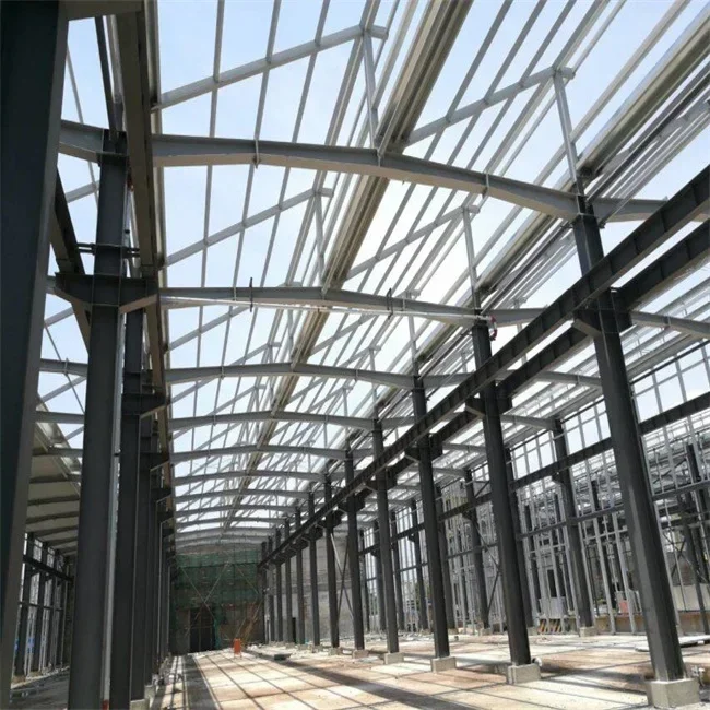 Steel frame structure workshop