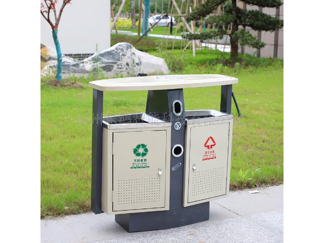 科技户外垃圾箱公园室外果皮箱双桶,户外垃圾箱