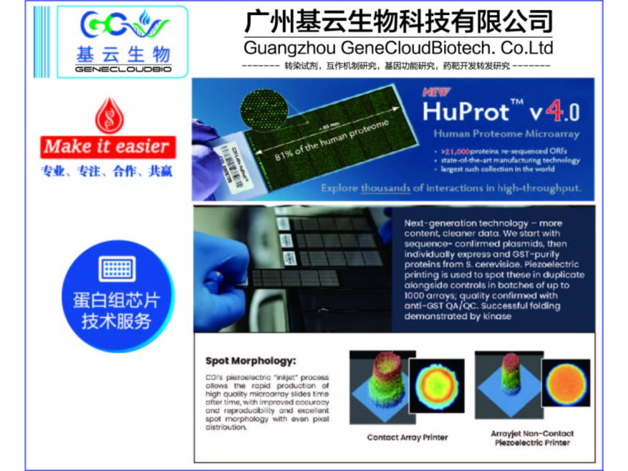 浙江人蛋白组芯片HuProt服务