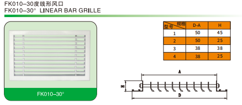 FK010-30°線形風(fēng)口