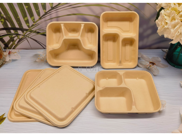 纸浆模塑可降解餐具打包盒 G-COVE 上海福鹏绿科环保科技集团供应
