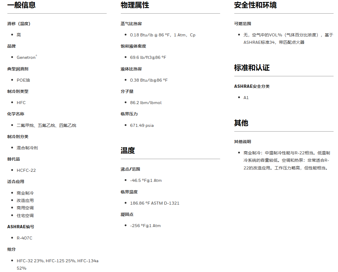 霍尼韦尔R407C制冷剂_上海泛赋化工科技有限公司