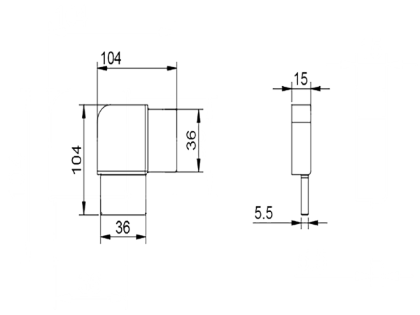 短角碼（無孔）