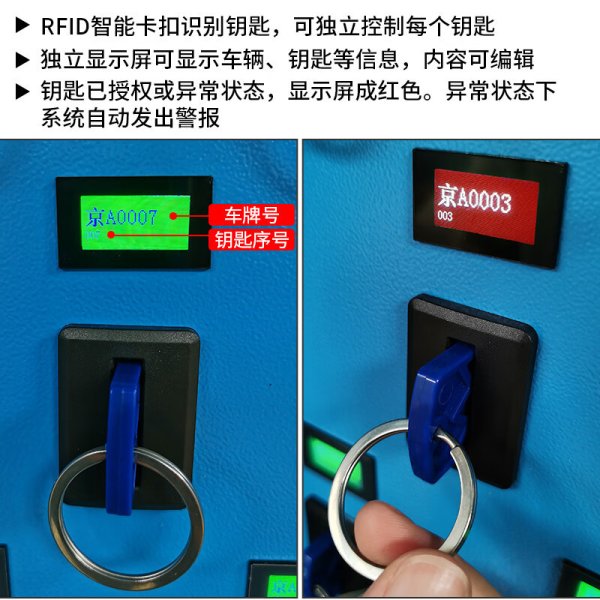 智能鑰匙柜RFID車輛鑰匙透明現代簡約璧掛刷卡指紋人臉移動鑰匙箱