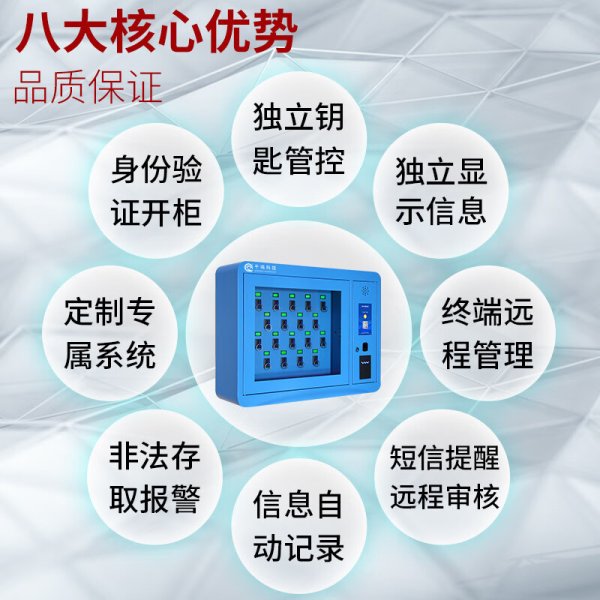 智能鑰匙柜RFID車輛鑰匙透明現代簡約璧掛刷卡指紋人臉移動鑰匙箱