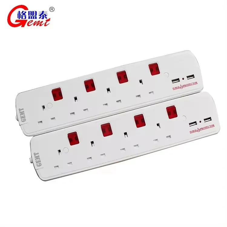 UK Type 4 Way Power Outlet Saso Power Strip With Usb Port AC Electrical Extension Socket