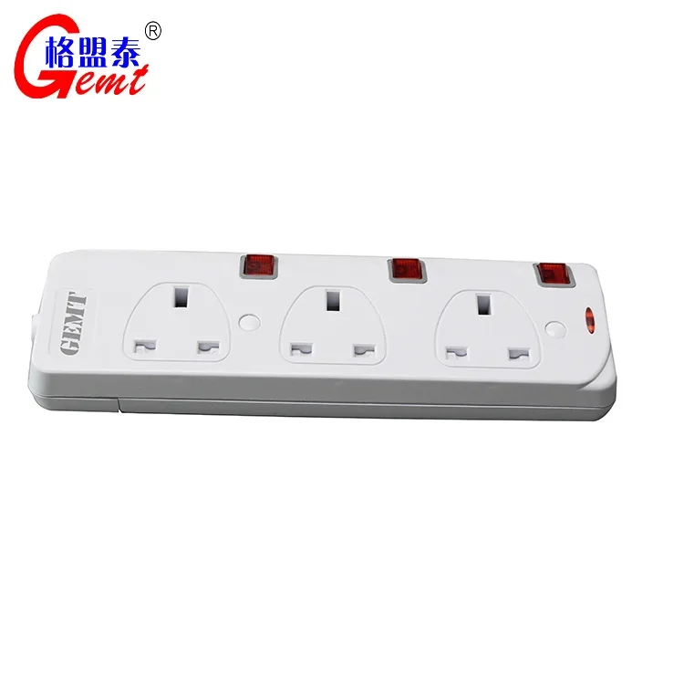 Fashion Portable Surge Protector Extension Lead Cord Plug Socket AC Outlet UK Power Strip