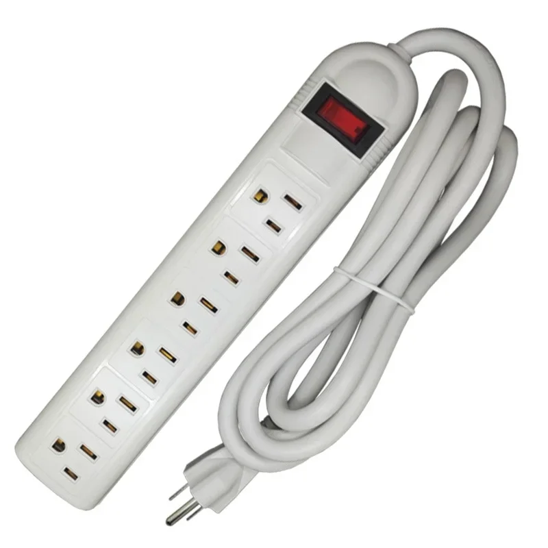 Portable 6 Outlet Surge Protector American Standard Power Strip