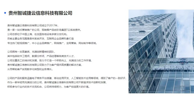 贵阳信息互动传播网站建设报价 欢迎咨询 贵州智诚捷云信息科技供应