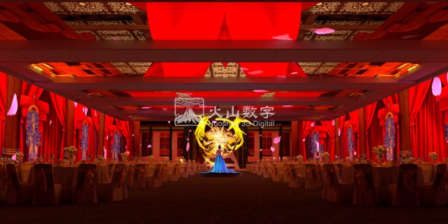 中国台湾婚礼全息素材全息宴会厅报价价格多少 创新服务 深圳市火山图像数字技术供应