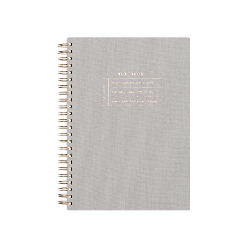 Water-resistant fabric cover spiral notebook