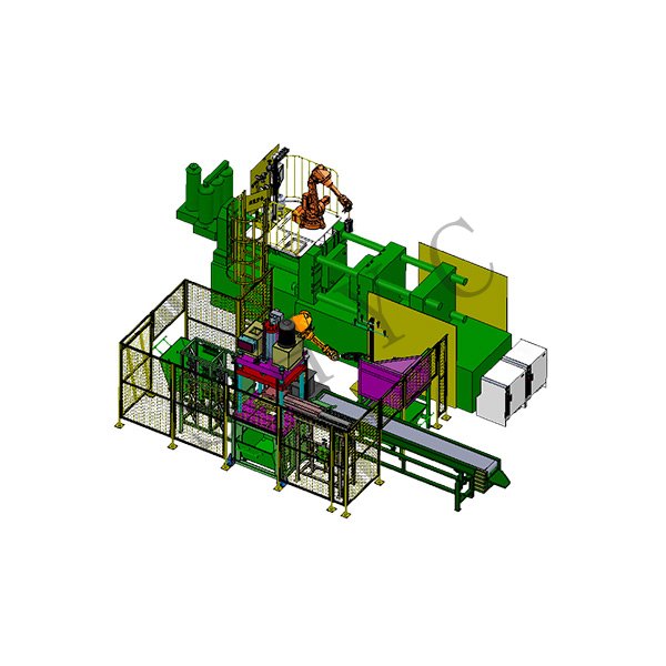 汽車鋁副車架壓鑄件機器人上下料